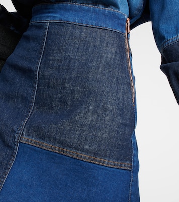 Patchwork denim miniskirt | See By Chloé