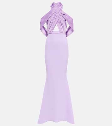 Louella crêpe and satin halterneck gown | Safiyaa