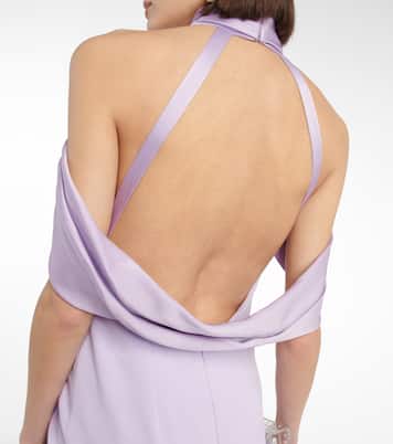 Louella crêpe and satin halterneck gown | Safiyaa