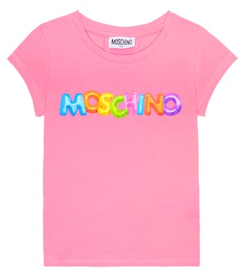 Camiseta en mezcla de algodón con logo | Moschino Kids
