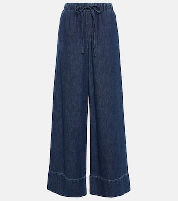 Jeans anchos de chambray de tiro alto | Valentino
