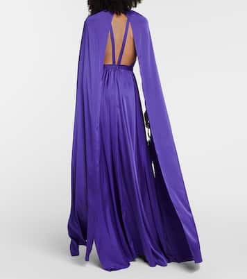 Bridal chiffon cape gown | Safiyaa