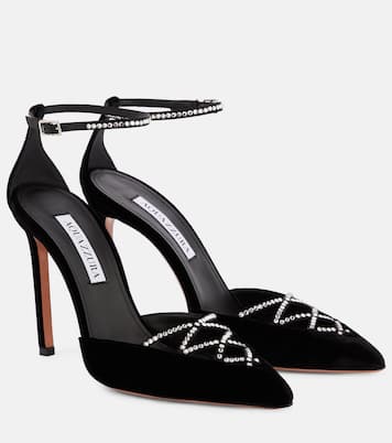 Pumps Audace Crystal 105 aus Samt | Aquazzura