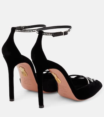 Pumps Audace Crystal 105 aus Samt | Aquazzura