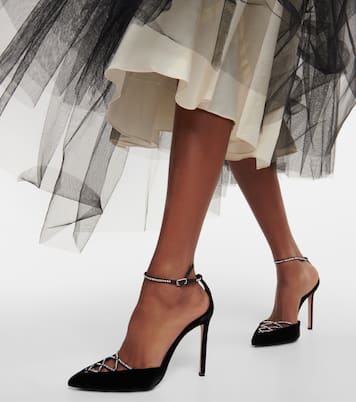 Pumps Audace Crystal 105 aus Samt | Aquazzura