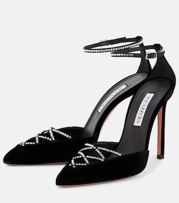 Pumps Audace Crystal 105 aus Samt | Aquazzura