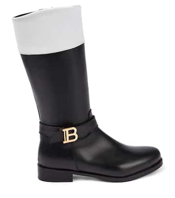Botas altas de piel | Balmain Kids