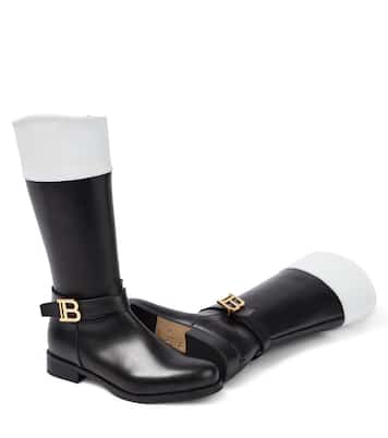 Botas altas de piel | Balmain Kids