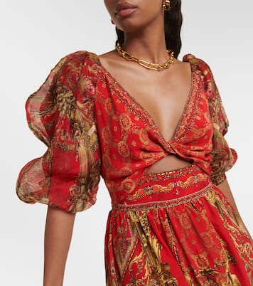 Printed silk minidress | Camilla