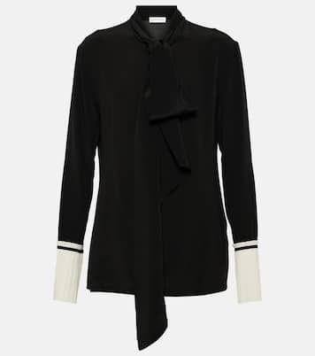 Blusa in crêpe di seta con papillon | Victoria Beckham