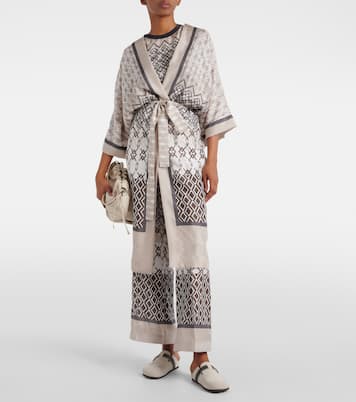 Printed silk robe | Brunello Cucinelli