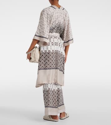 Printed silk robe | Brunello Cucinelli