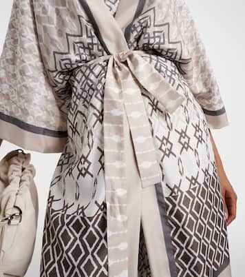 Printed silk robe | Brunello Cucinelli