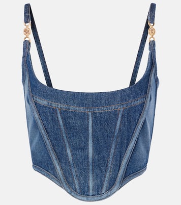 Medusa '95 denim bustier | Versace