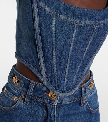 Medusa '95 denim bustier | Versace