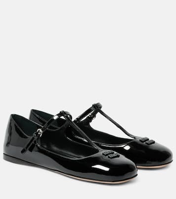 Ballerinas aus Lackleder | Miu Miu
