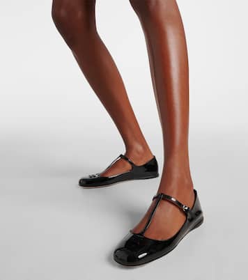 Ballerinas aus Lackleder | Miu Miu