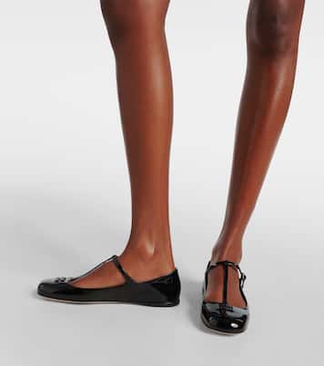 Ballerinas aus Lackleder | Miu Miu