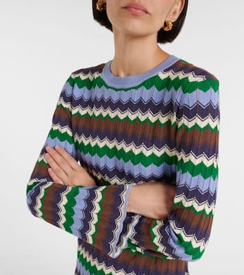 Mylene chevron cotton minidress | Rixo