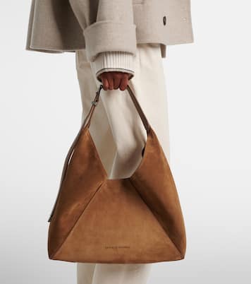 Borsa a spalla Large in suede | Brunello Cucinelli