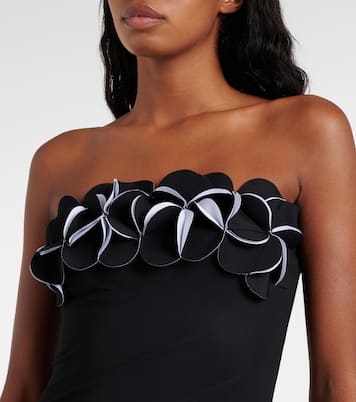 Costume intero a fascia Tera con ricamo | Karla Colletto