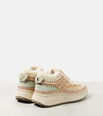 Nama shearling-lined suede sneakers | Chloé