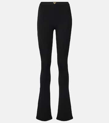 Pantalon évasé en maille côtelée | Prada