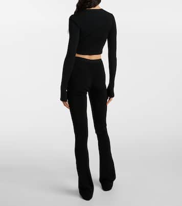 Pantalon évasé en maille côtelée | Prada