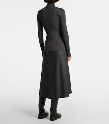 Pullover in maglia di lana a coste | Brunello Cucinelli