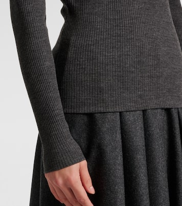 Pullover in maglia di lana a coste | Brunello Cucinelli