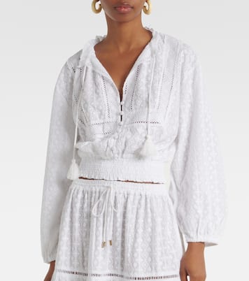 Camisa Pixi de algodón cropped | Melissa Odabash