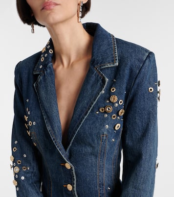 Blazerkleid aus Denim mit Kristallen | Area