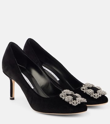 Escarpins Hangisi 70 en velours à ornements | Manolo Blahnik
