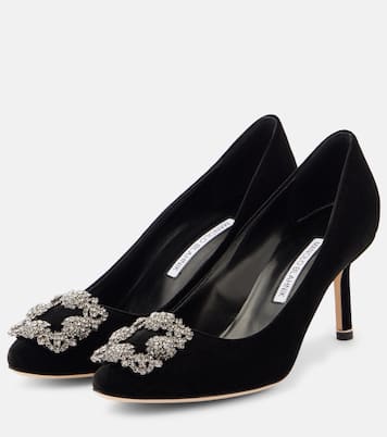 Escarpins Hangisi 70 en velours à ornements | Manolo Blahnik