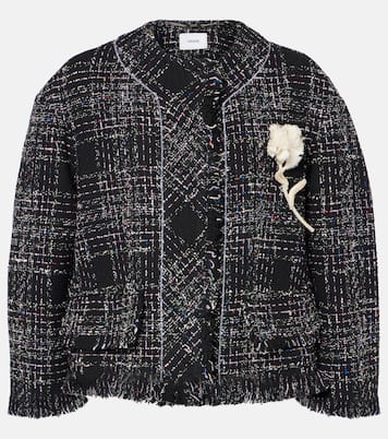 Giacca cropped in tweed di misto cotone | Erdem