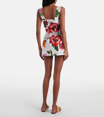Floral cotton poplin bustier dress | Dolce&Gabbana
