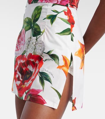 Floral cotton poplin bustier dress | Dolce&Gabbana