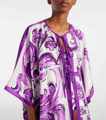 Abito mare Majolica in twill di seta | Dolce&Gabbana