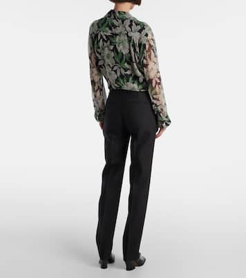 Pantaloni regular in lana e seta | Loewe