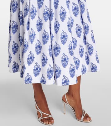 Floral cotton-blend midi skirt | Carolina Herrera