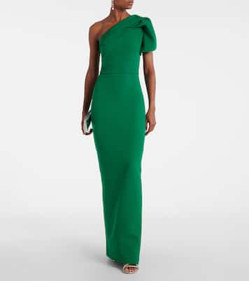 One-shoulder crêpe gown | Safiyaa