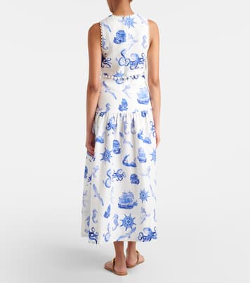 Vestido midi de lino estampado | Farm Rio