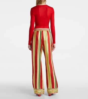 Pantalon ample rayé en soie | Dolce&Gabbana