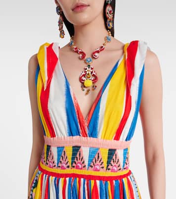 Vestido largo de algodón a rayas | Dolce&Gabbana