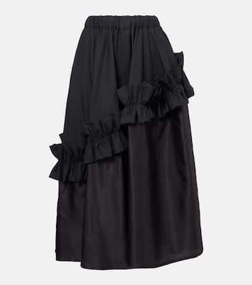Ruffled wool midi skirt | Noir Kei Ninomiya