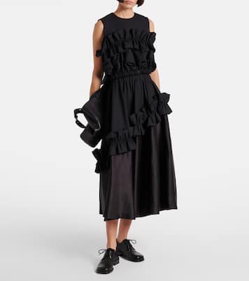Ruffled wool midi skirt | Noir Kei Ninomiya