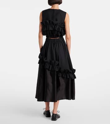 Ruffled wool midi skirt | Noir Kei Ninomiya