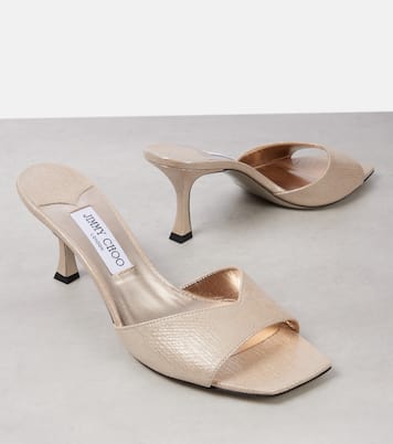 Skye 70 metallic leather mules | Jimmy Choo
