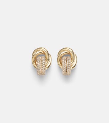 14kt gold earrings with diamonds | Stone and Strand