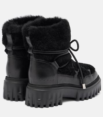 Bottes après-ski en cuir et shearling | Hogan